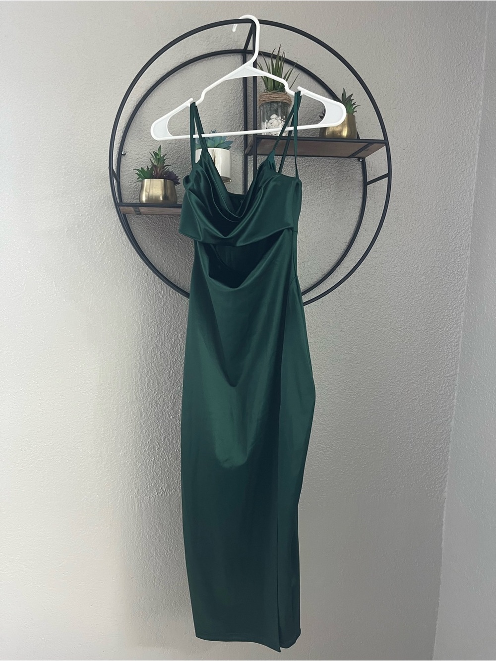 Windsor Emerald Green Cowl Neck Midi Dress